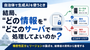 自治体の生成AIは「どの情報を」「どこのサーバで」処理してよいのか— 機密性区分とリージョンを、最新の総務省ガイドライン・ガイドブックから読み直す